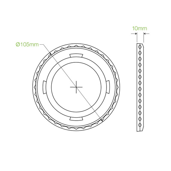 105mm Cold Paper BioCup PET Flat Lid 1000/Carton