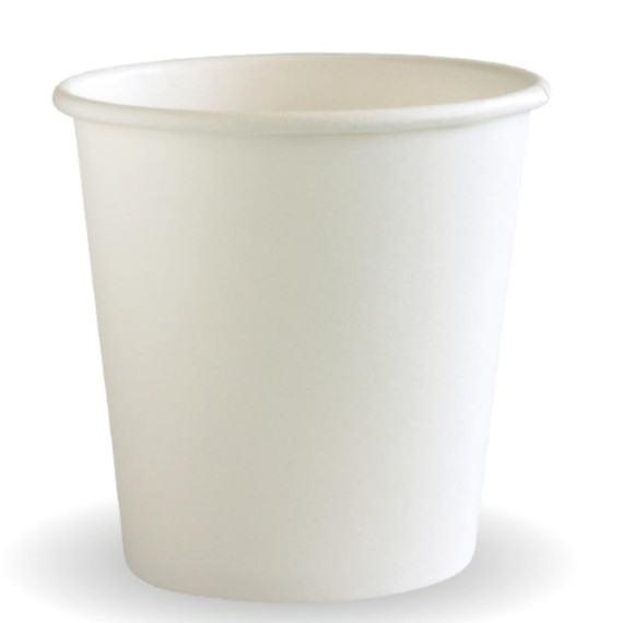 120ml / 4oz (63mm) Single Wall Plain White BioCup 2000/Carton 120ml / 4oz (63mm) Single Wall Plain White BioCup 2000/Carton