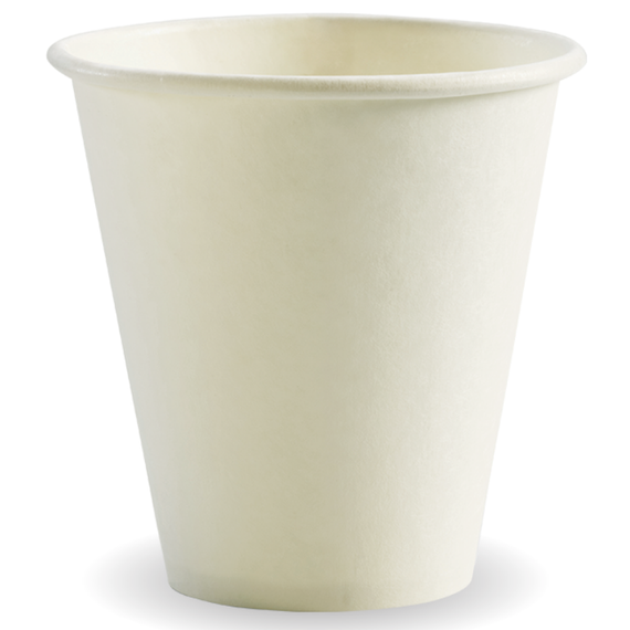 280ml / 8oz (90mm) Single Wall Plain White BioCup 1000/Carton