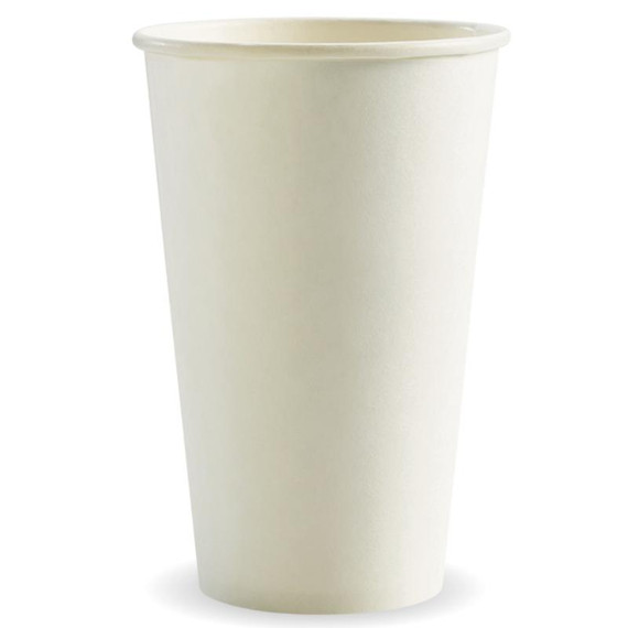 510ml / 16oz (90mm) Single Wall Plain White BioCup 1000/Carton BC-16W BioPak