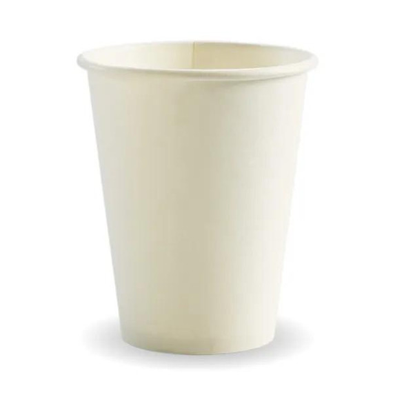390ml / 12oz (90mm) Single Wall Plain White BioCup 1000/Carton BC-12W BioPak