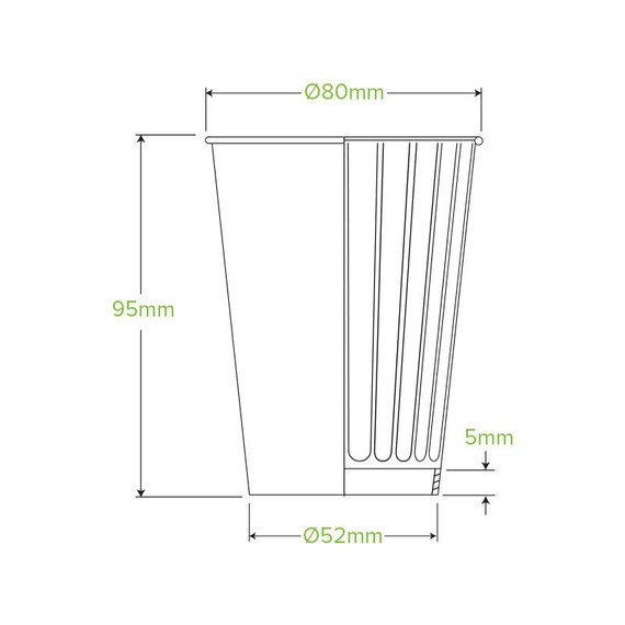 255ml / 8oz (80mm) Black Double Wall BioCup 1000/Carton