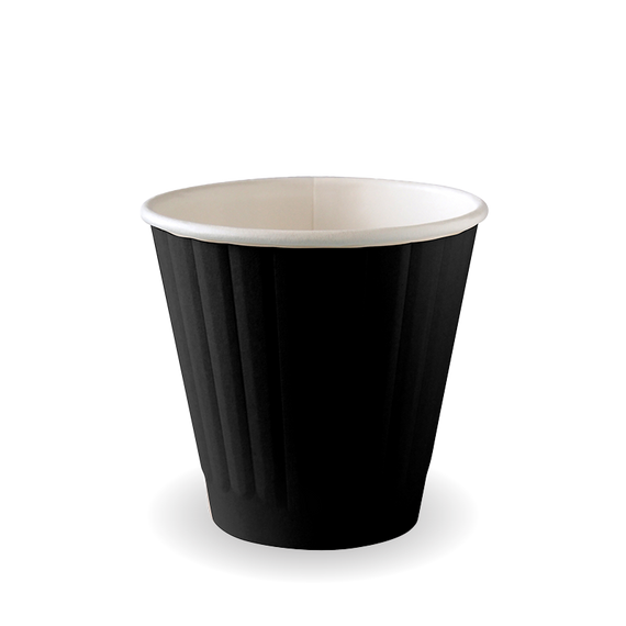 295ml / 8oz (90mm) Black Aqueous Double Wall BioCup 1000/Carton