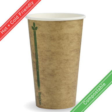12oz 80mm Biocup Single Wall Kraft Brown | Eco Supplies