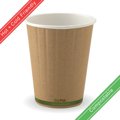 390ml / 12oz (90mm) Double Wall Kraft Brown BioCup