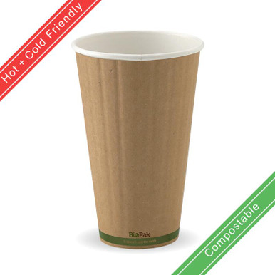 16oz 90mm Double Wall Kraft Brown Biocup | Eco Supplies