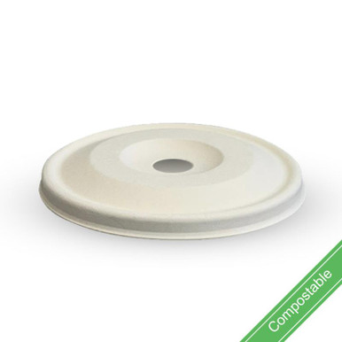90mm Cold Paper BioCup Sugarcane Flat Lid 1000/Carton