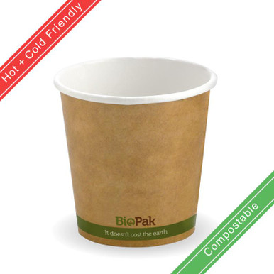 120ml / 4oz (63mm) Single Wall Kraft Brown BioCup