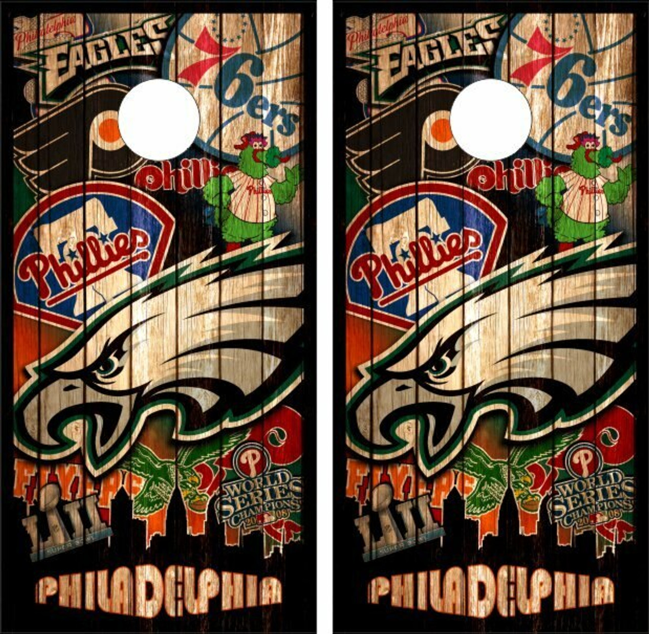Philadelphia Eagles / Philadelphia Phillies Cornhole Boards