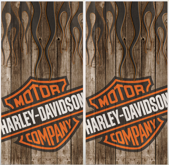 Harley Davidson Version 12 Cornhole Wraps Set of 2 Custom Cornhole, LLC