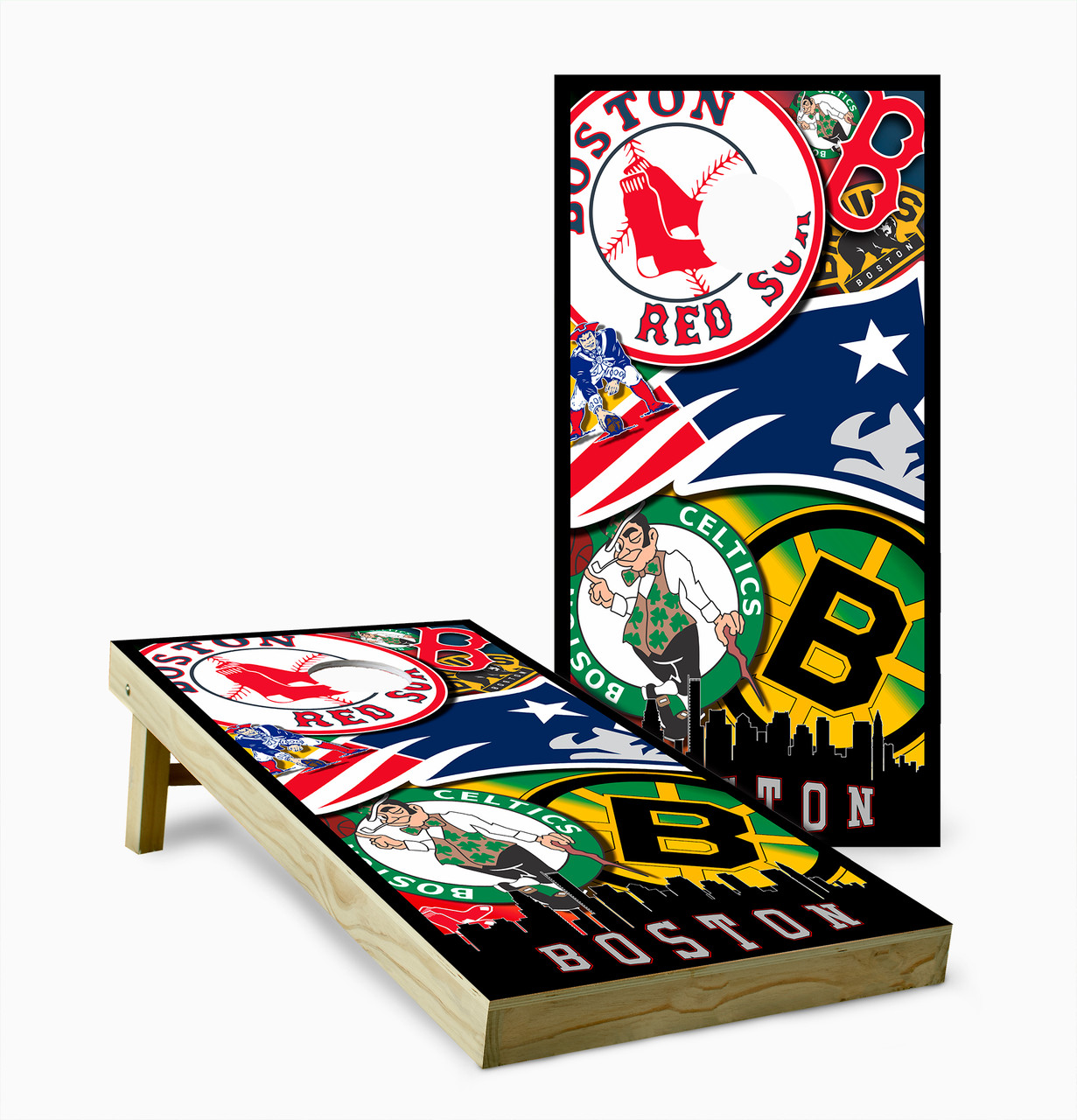 Boston Sports (Version 8) Cornhole Wraps - Set of 2 - Custom Cornhole, LLC