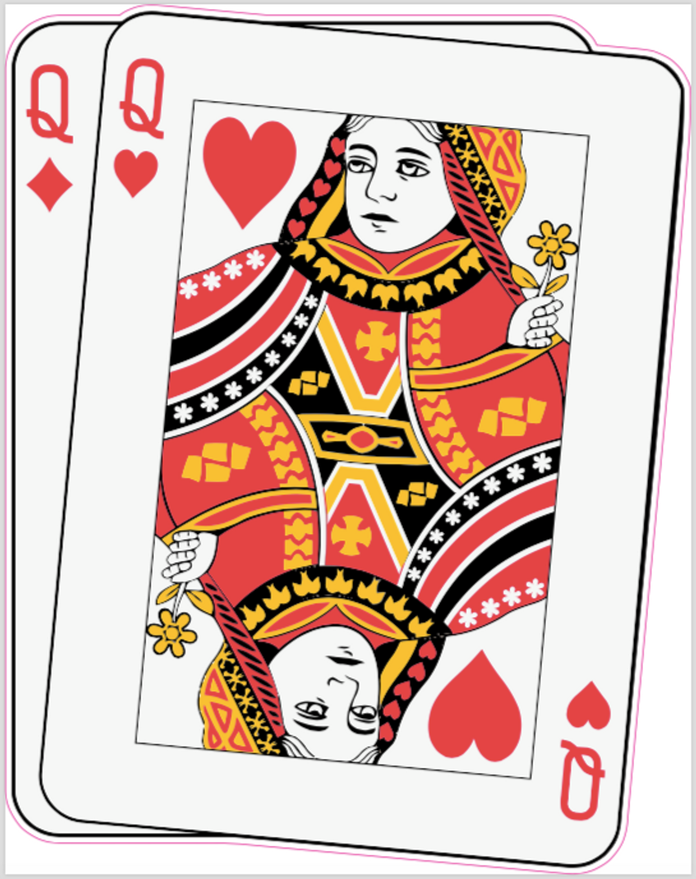 Poker Cards Queens Cornhole Decal - Custom Cornhole, LLC