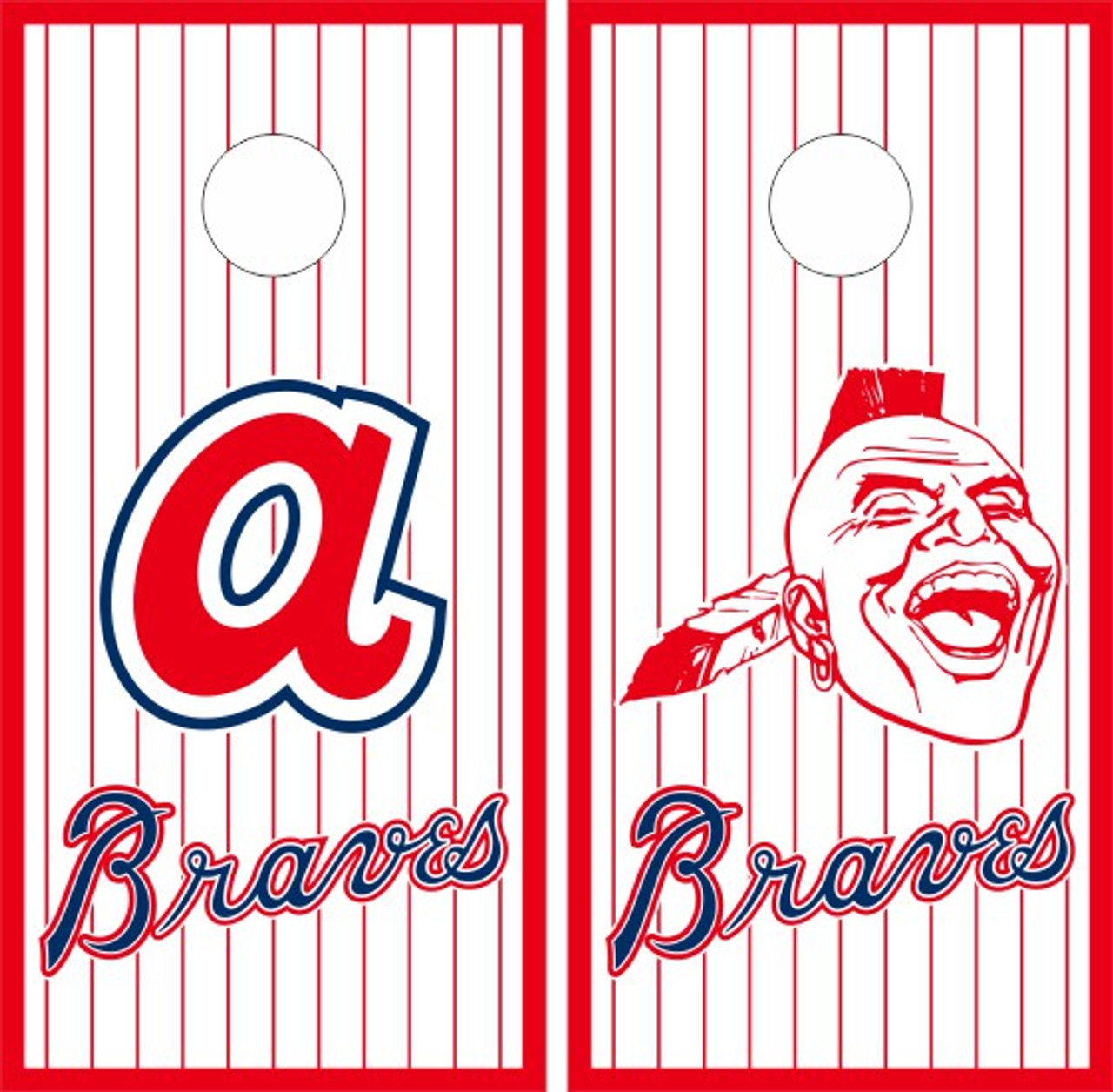 Atlanta Braves Version 5 Cornhole Wraps - Set of 2 - Custom