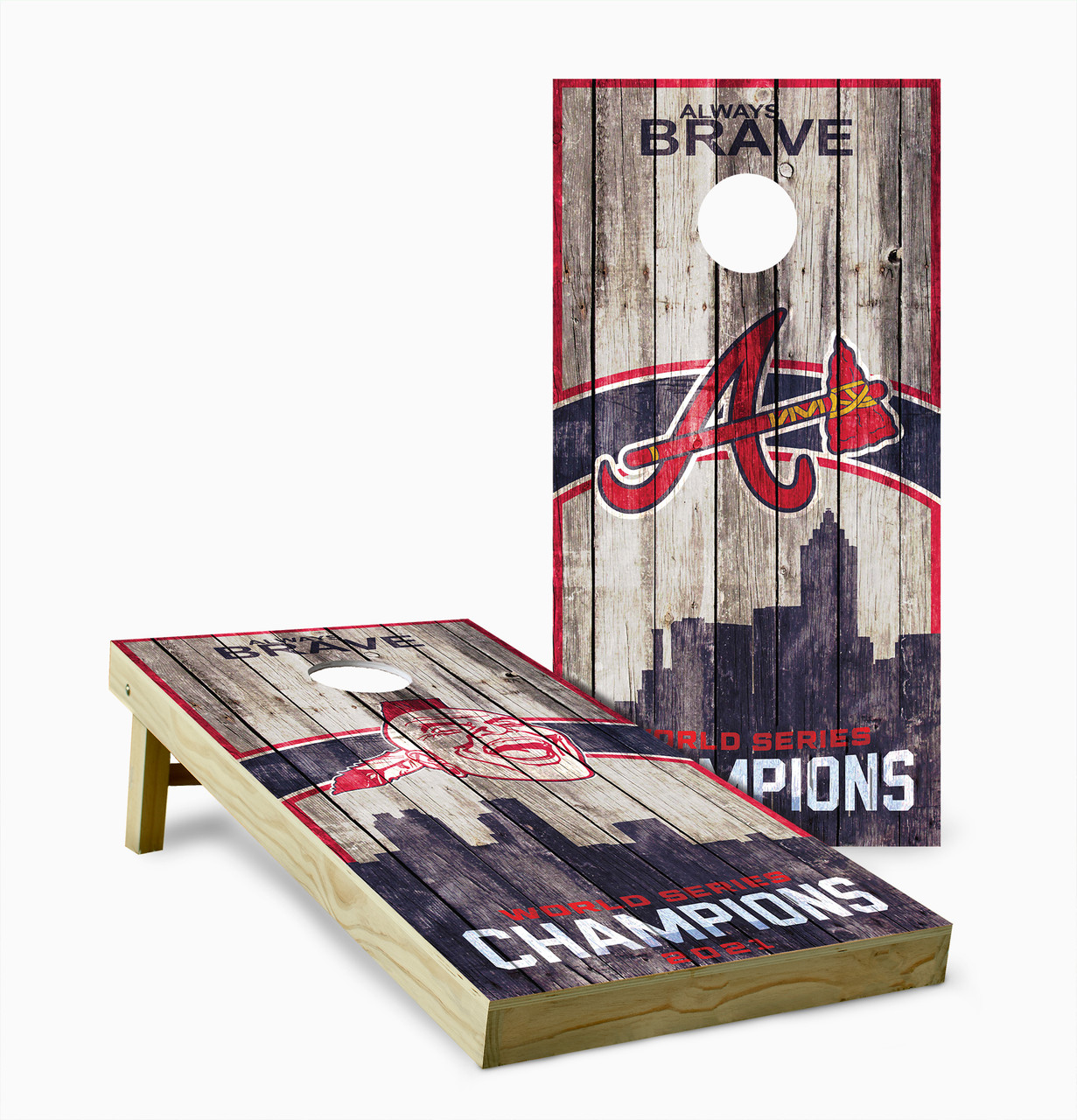Atlanta Braves Version 6 Cornhole Set with Bags - Custom Cornhole, LLC