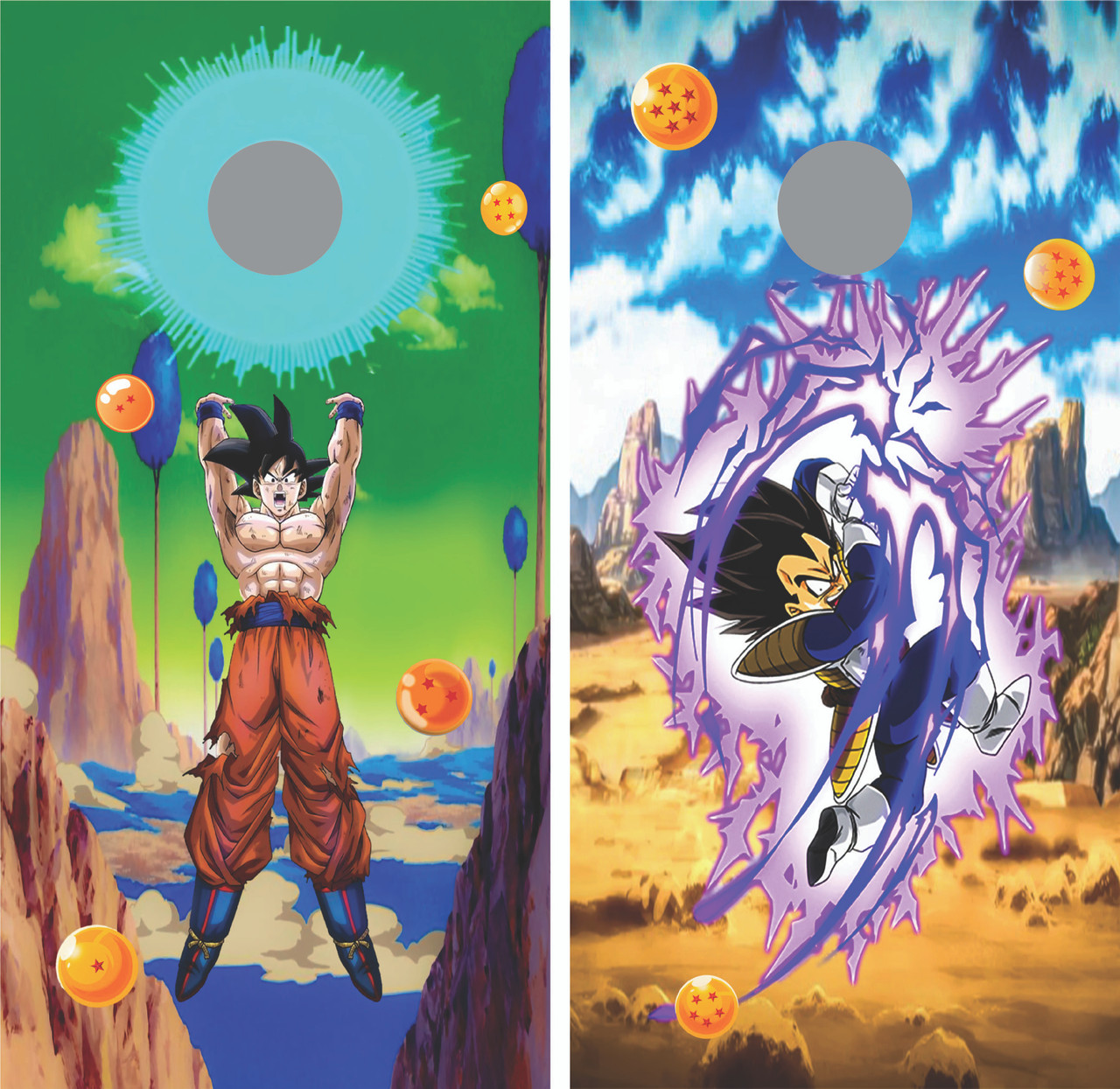 Dragon Ball Z Version 8 Cornhole Wraps - Set of 2 - Custom