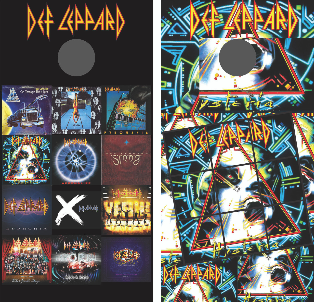DEF LEPPARD ロゴタオル Def Leppard Cornhole Wraps - Set of 2 - Custom Cornhole, LLC