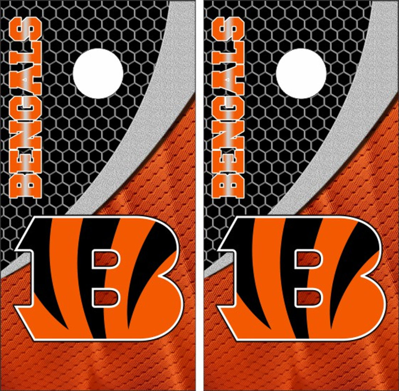 Cincinnati Bengals Jersey Cornhole Wraps - Set of 2 - Custom Cornhole, LLC