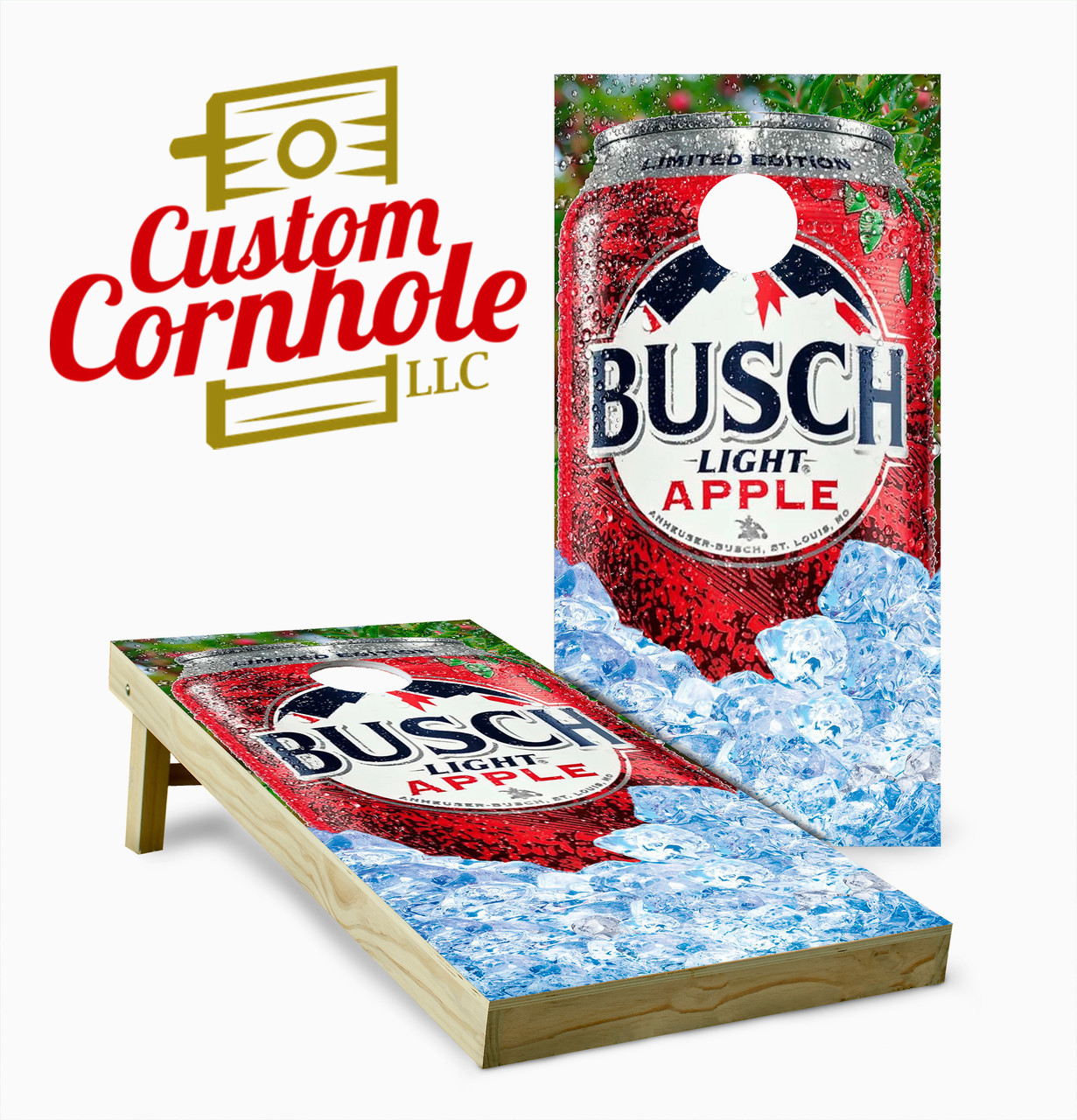 Hubbishハビッシュ☆コージーラグランセット Busch Light Apple Cornhole Set with Bags - Custom Cornhole, LLC