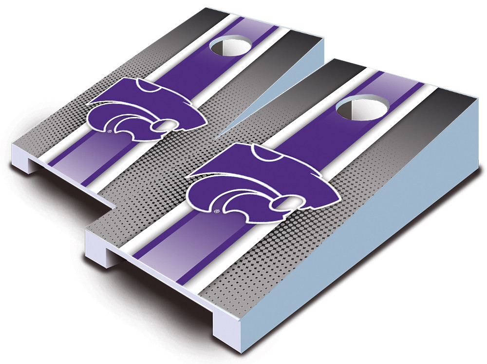 Kansas State Wildcats Striped Tabletop Set with Bags Custom Cornhole, LLC