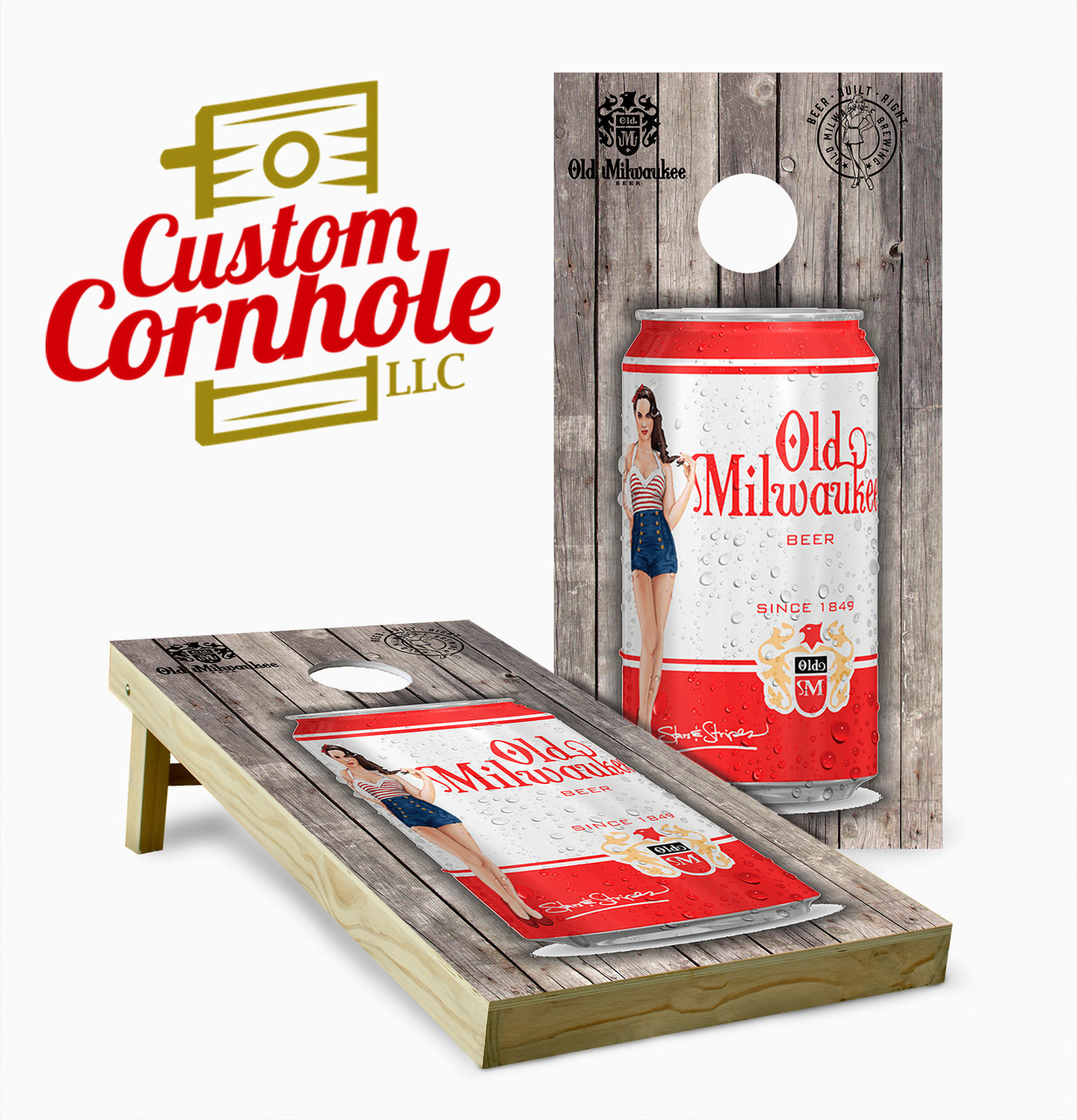 Milwaukee's Club Selection 13年 2009 Old Milwaukee Version 2 Cornhole Set with Bags - Custom Cornhole, LLC
