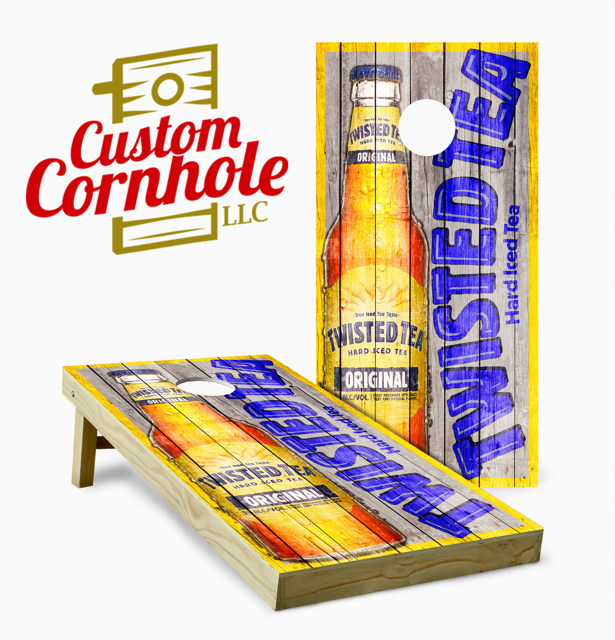 Twisted Tea Version 2 Cornhole Set with Bags - Custom Cornhole, LLC