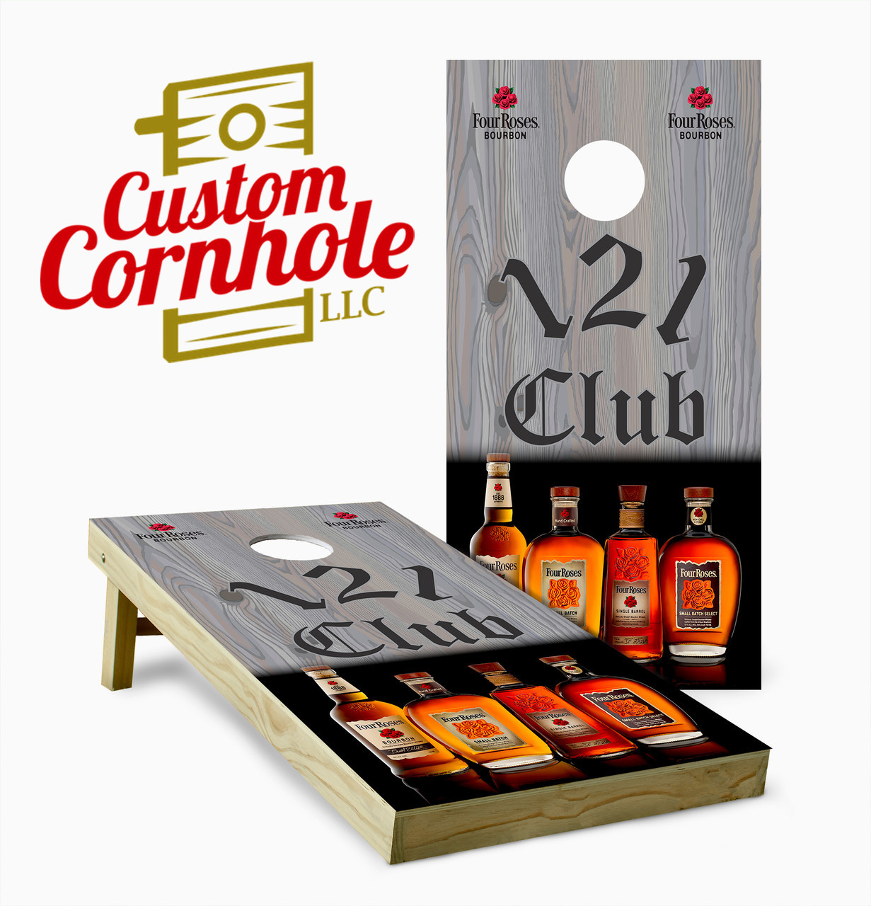 Four Roses Bourbon Cornhole Set with Bags - Custom Cornhole, LLC