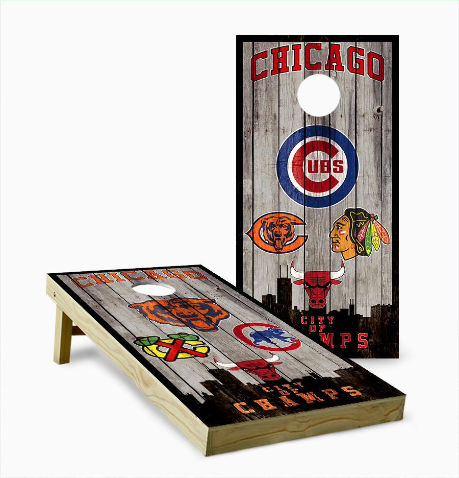 Chicago Sports Version 4 Cornhole Set with Bags - Custom Cornhole, LLC