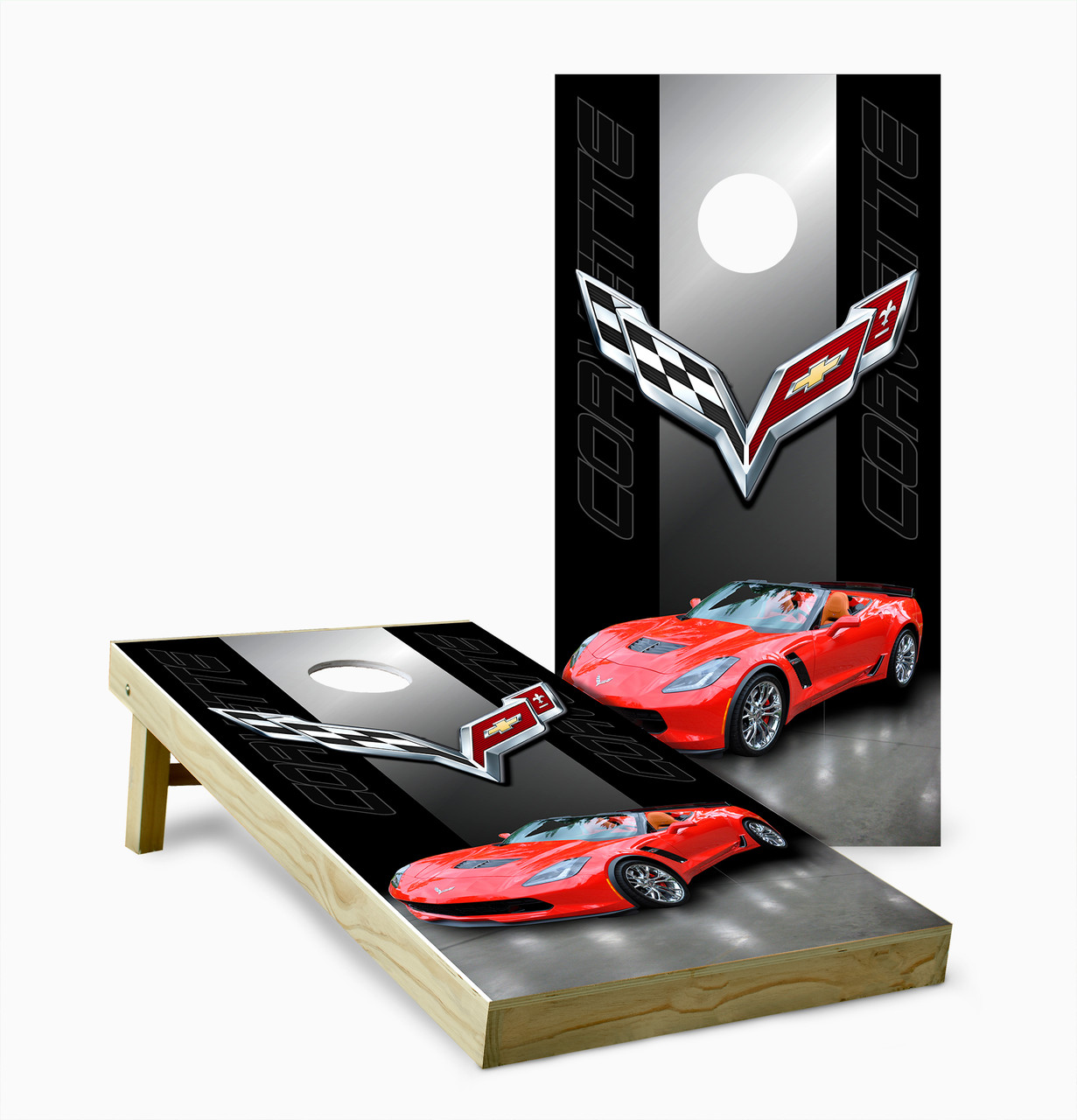 Corvette Cornhole Set with Bags - Custom Cornhole, LLC