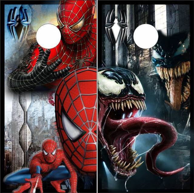 Spider-Man and Venom Version 2 Cornhole Set with Bags - Custom