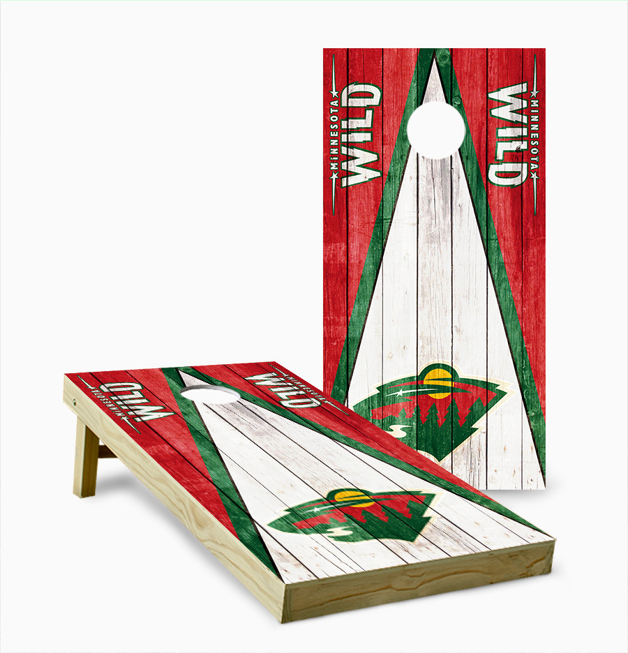 Minnesota Wild Version 3 Cornhole Set with Bags - Custom Cornhole, LLC