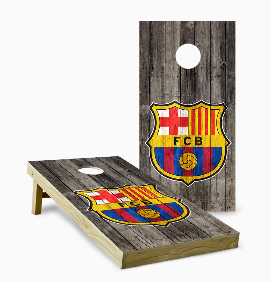 FC Barcelona Version 2 Cornhole Set with Bags - Custom Cornhole, LLC