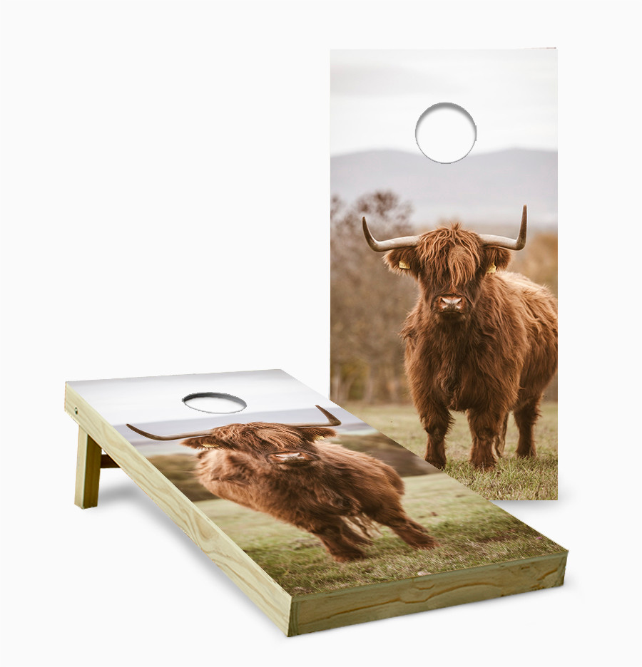 Highland Cow Cornhole Set with Bags - Custom Cornhole, LLC