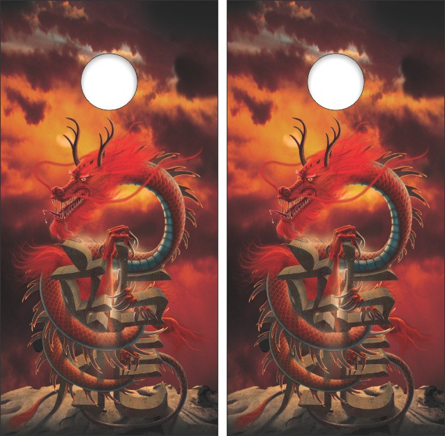 Chinese Dragon Cornhole Set with Bags - Custom Cornhole, LLC