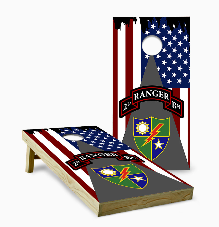 2nd Ranger Battalion Cornhole Set with Bags - Custom Cornhole, LLC
