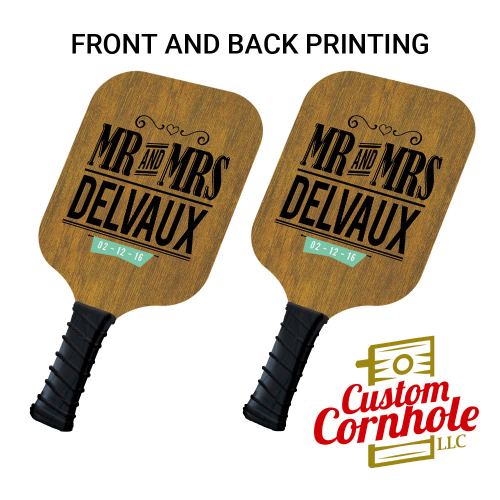 Mr and Mrs Pickleball Paddle Set - Custom Cornhole, LLC