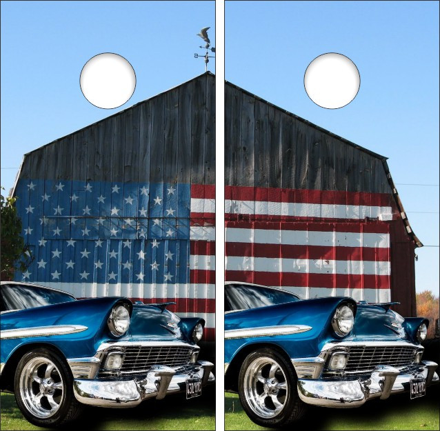Classic Blue Hot Rod Car Version 7 Cornhole Wraps - Set of 2 - Custom ...