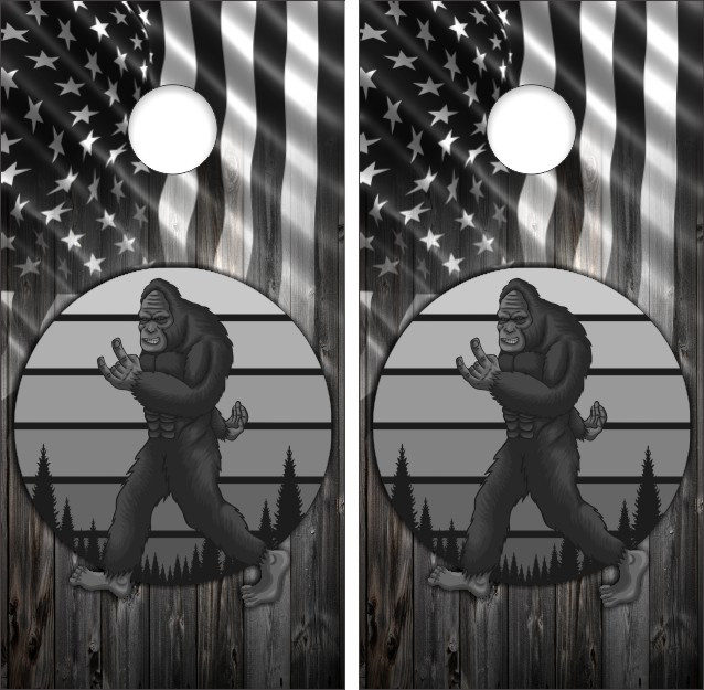Sasquatch Bigfoot Version 3 Cornhole Wraps - Set of 2 - Custom