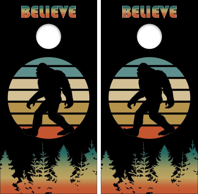 Sasquatch Bigfoot Version 5 Cornhole Wraps - Set of 2 - Custom