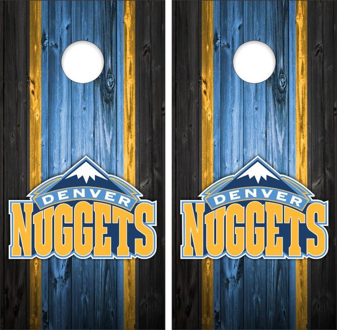 Denver Nuggets Version 2 Cornhole Set with Bags - Custom Cornhole, LLC