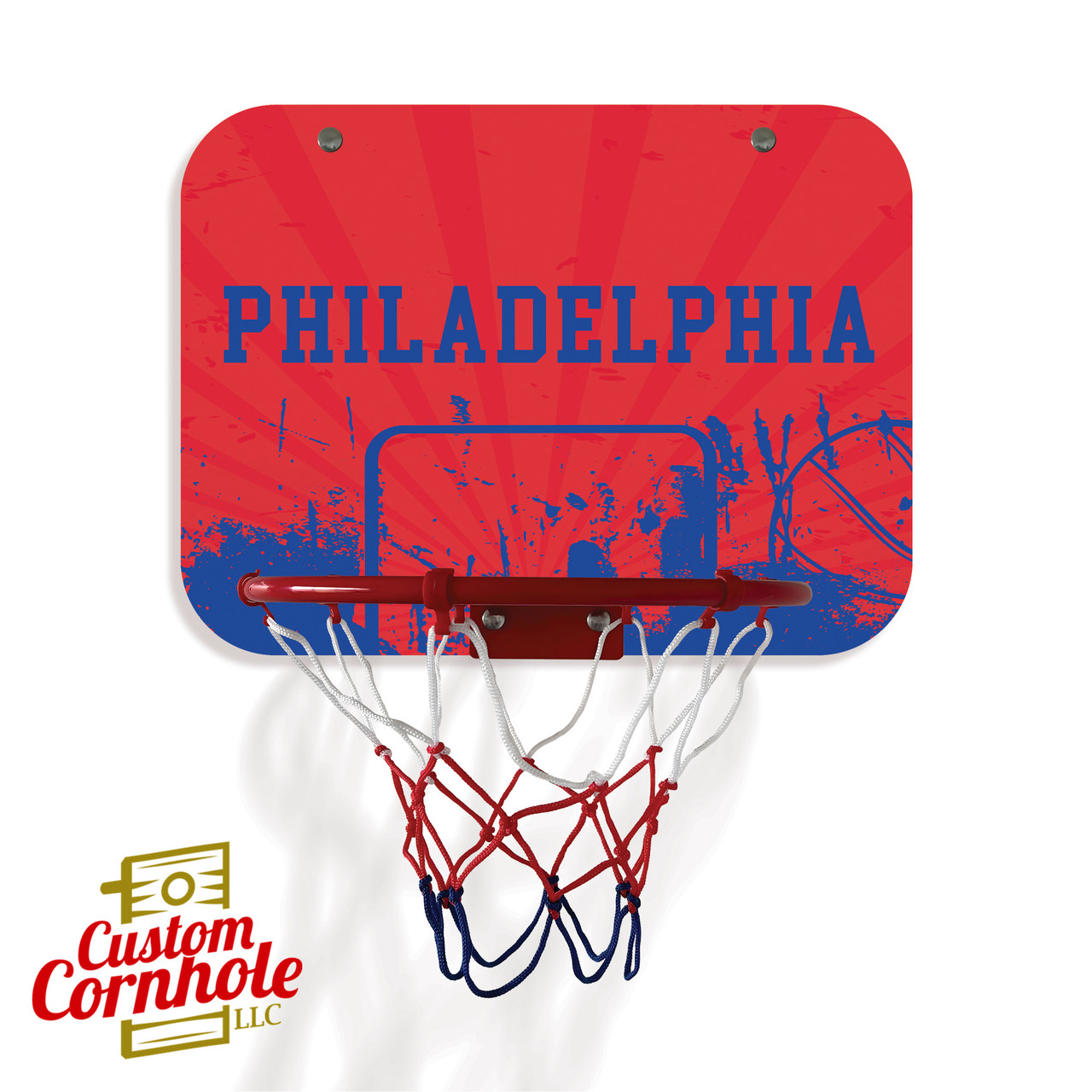 Philadelphia 76ers Mini Basketball Hoop - Custom Cornhole, LLC