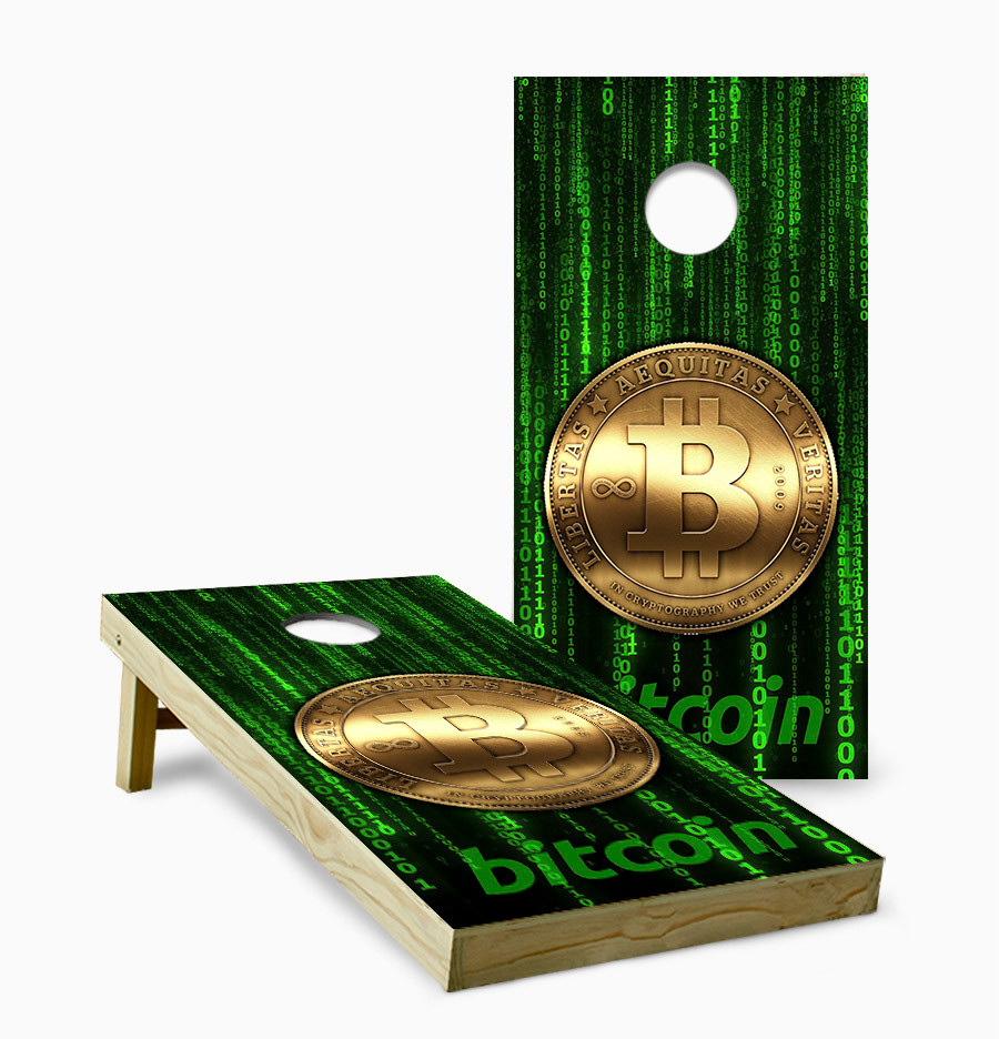 Bitcoin Cornhole Boards – Matrix Crypto Cornhole Set