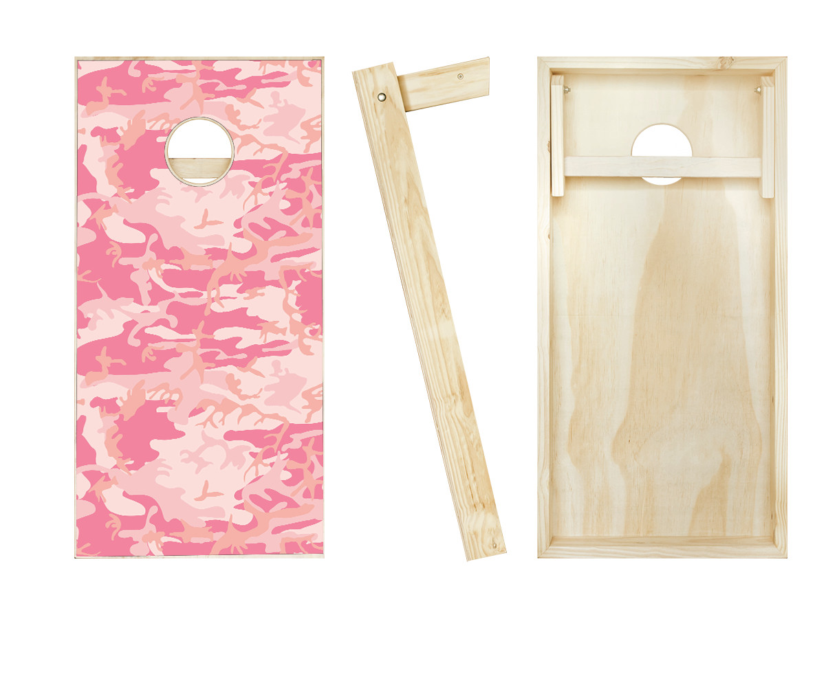 Light Pink Camo Cornhole Set with Bags - Custom Cornhole, LLC