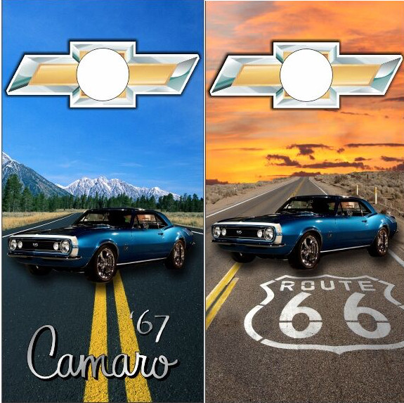 67 Camaro Highway Cornhole Wraps - Set of 2 - Custom Cornhole, LLC