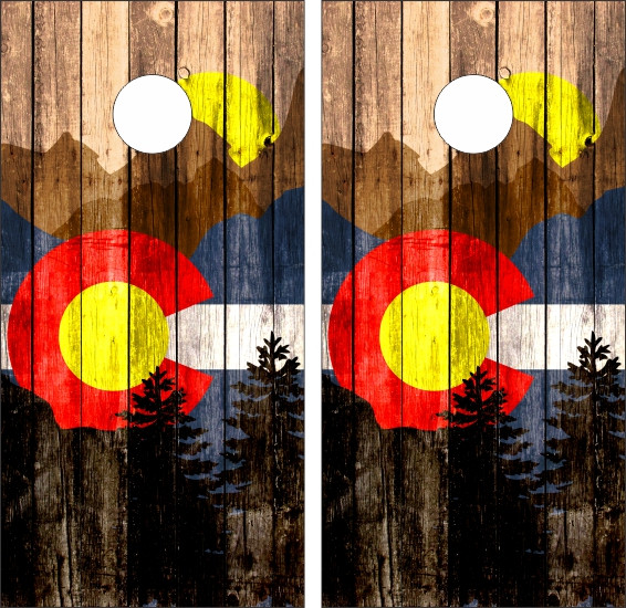 Colorado State Flag Cornhole Wraps Set of 2 Custom Cornhole, LLC