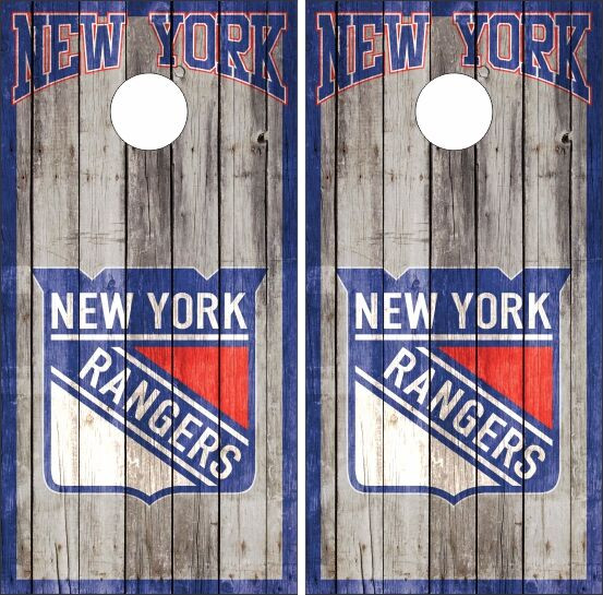 New York Rangers Version 3 Cornhole Wraps - Set of 2 - Custom