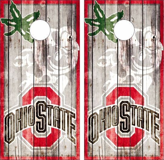 Ohio State Buckeyes Version 2 Cornhole Wraps - Set of 2 - Custom
