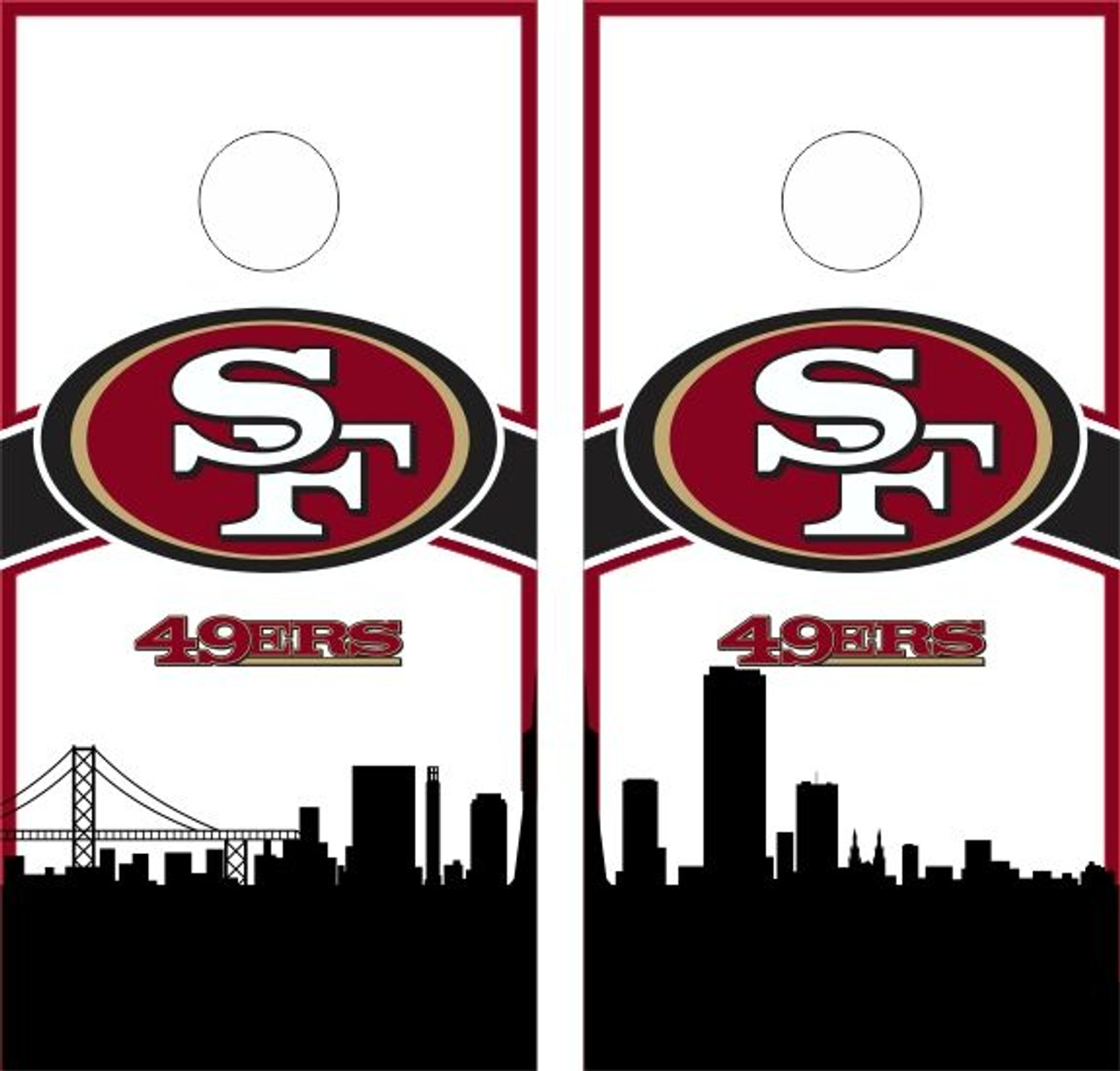 San Francisco 49ers Cornhole Decal 6 pc Set Football sticker package 