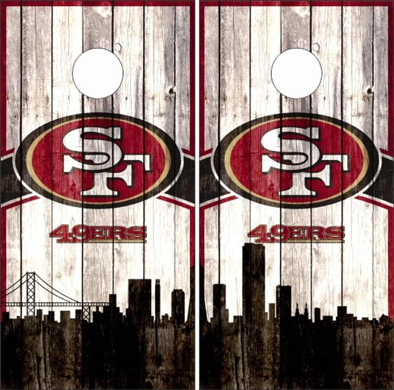 San Francisco 49ers Cornhole Board Wraps Skins Vinyl Laminated HIGH QUALITY! 