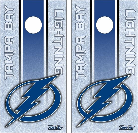 Tampa Bay Lightning Version 3 Cornhole Wraps - Set of 2 - Custom