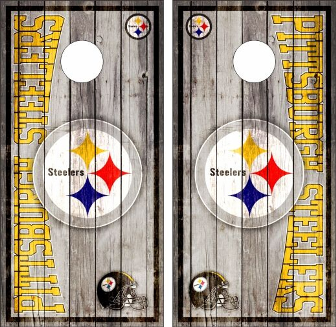 Pittsburgh Steelers Version 6 Cornhole Wraps - Set of 2 - Custom Cornhole,  LLC